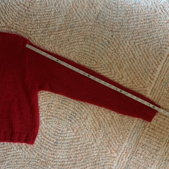 VINTAGE Reference Point V-Neck Crop Cardigan Sweater RED Mohair Blend Size Large - Picture 8 of 9